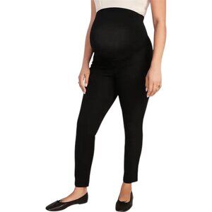 Old Navy Maternity Full-Panel Pixie Ankle Pants in Black Jack Size 4